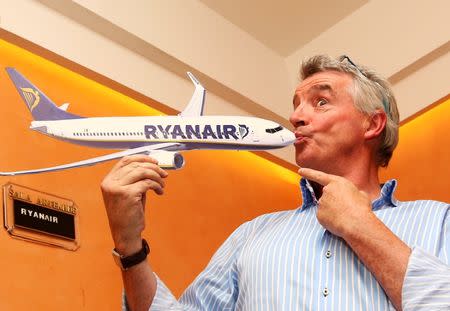 Ryanair CEO Michael O'Leary poses following a news conference in Rome, Italy, June 27, 2017. REUTERS/Alessandro Bianchi