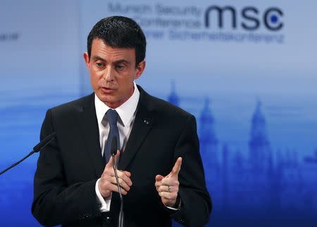 French Prime Minister Manuel Valls delivers a speech at the Munich Security Conference in Munich, Germany, February 13, 2016. REUTERS/Michael Dalder