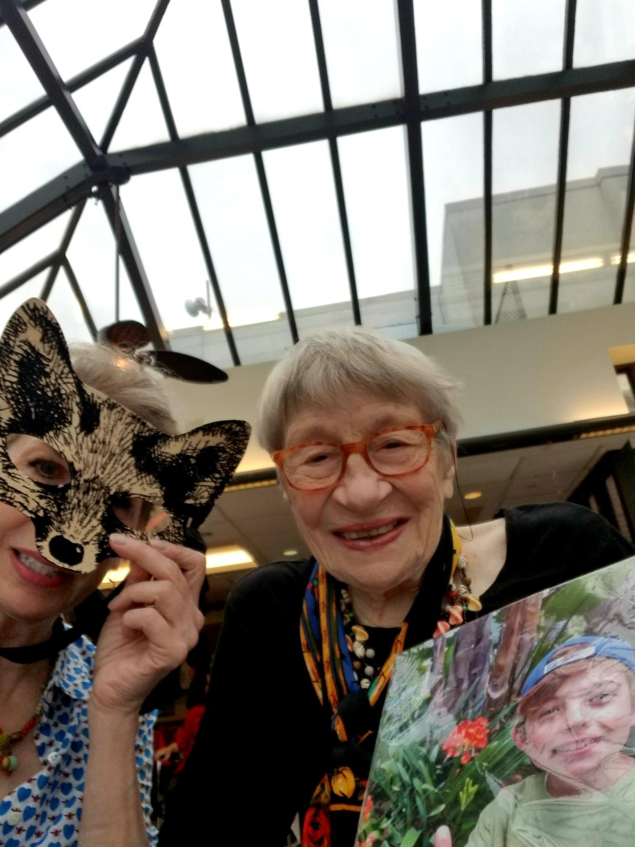 In 2019, Grace Campbell (right) dressed up for Halloween as "Grandma Noonie," which is what her grandson called her. She had become a resident of The Riverside Premier Rehabilitation and Healing Center in Manhattan earlier that year. Daughter Claire Campbell (right) said care for her mother was often delayed or missed because of understaffing – even after the pandemic had settled down.