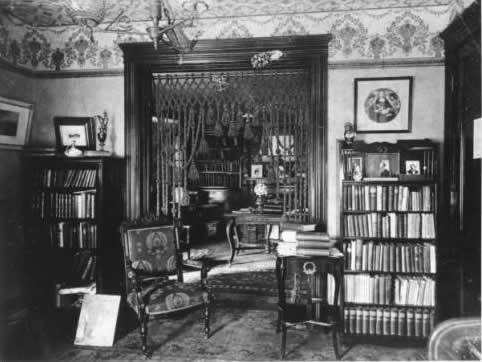 Writer Charles W. Chesnutt’s library at his home in Cleveland, Ohio. Chesnutt grew up in Fayetteville and set some of his literary works in the fictional town of ’Patesville.’