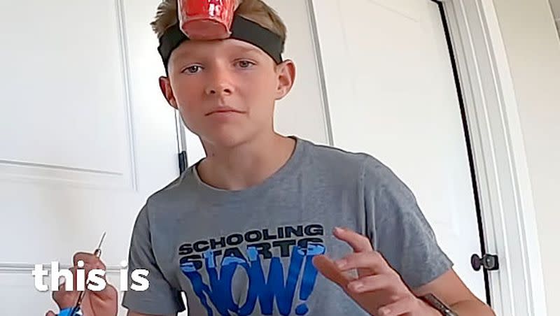 Zack Whitesides, 15, of Utah won $10,000 in the Dude Perfect trick show of the month contest.