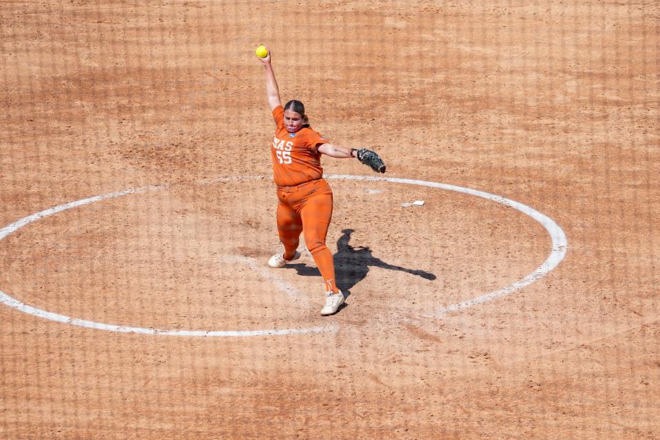 Texas pitcher Mac Morgan gets ready to deliver a pitch in a 5-0 win over Siena Friday at McCombs Field. Morgan came within one out of a perfect game but still threw just the fourth complete-game no-hitter for the Longhorns in an NCAA Tournament game.