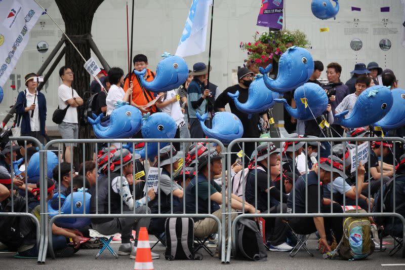 IAEA chief's visit to South Korea draws protests against Fukushima water release