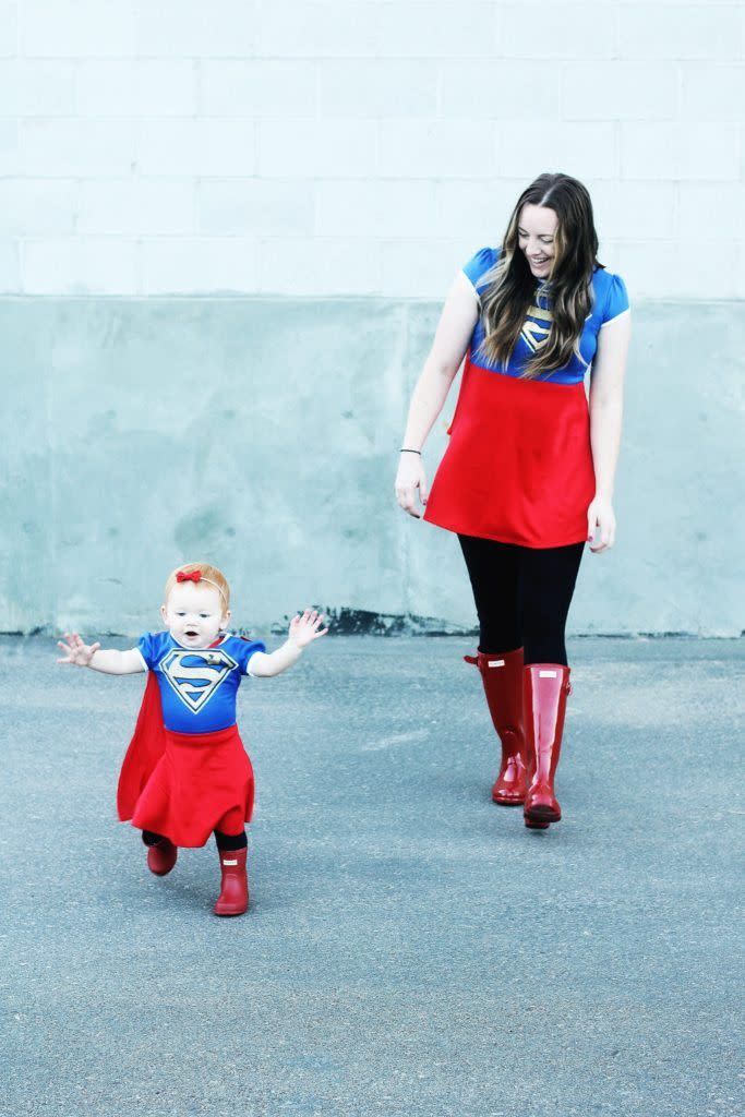 Mother-Daughter Supergirl Halloween Costumes