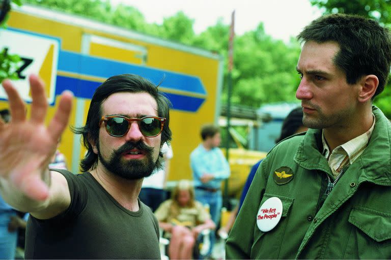 Martin Scorsese y Robert De Niro en el rodaje de Taxi Driver.