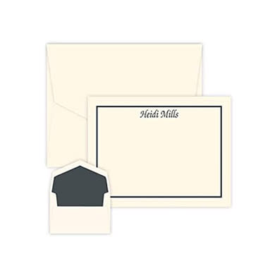 StationeryXpress Champion Bordered Personalized Flat Cards Raised Ink Stationery