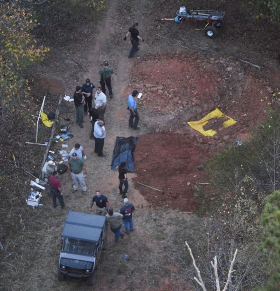 Authorities dug up Todd Kohlhepp's 100-acre property after he led them to the personal grave sites of bodies on his farmland. Photo: USA Today