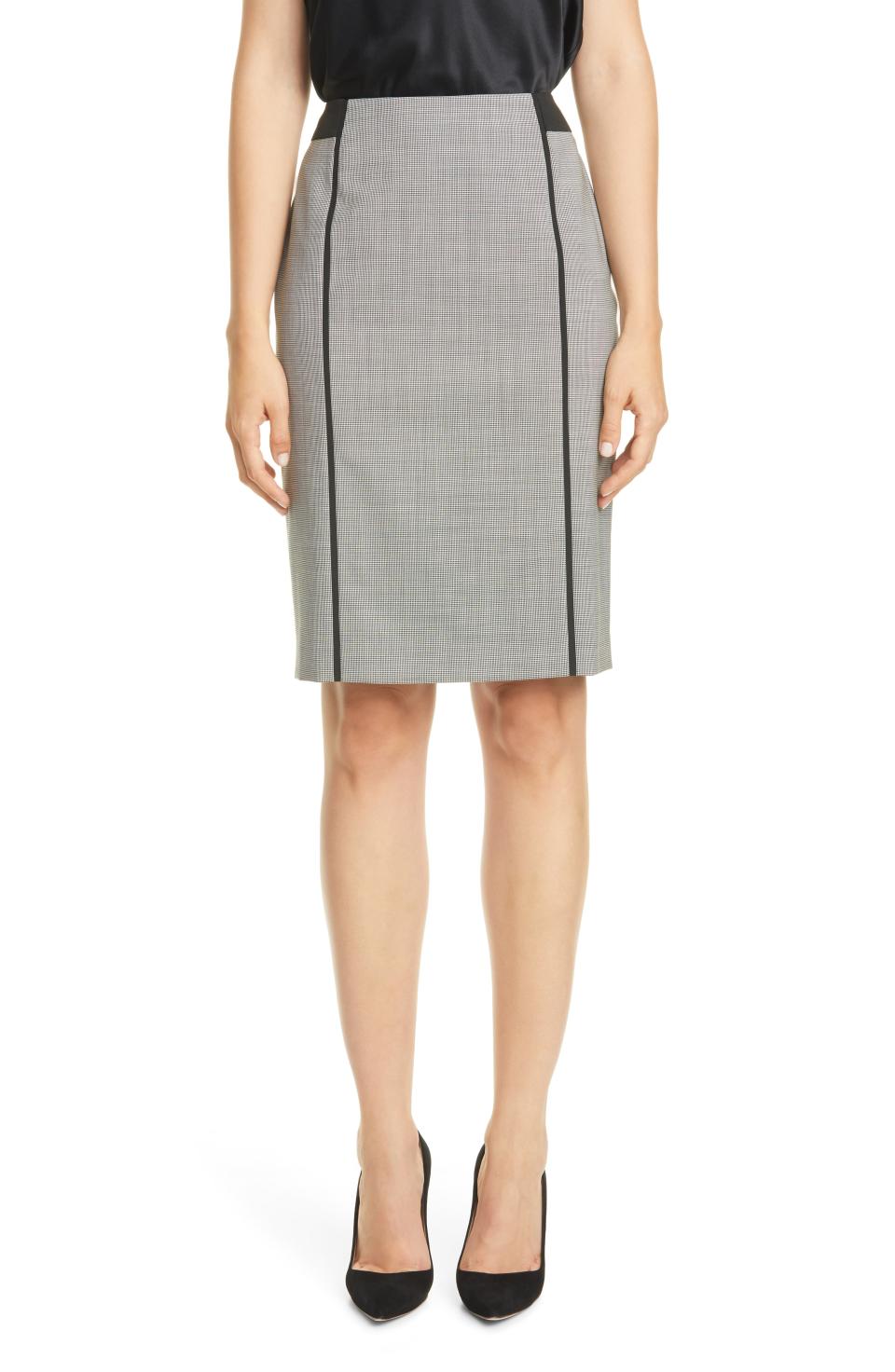 BOSS BOSS Veriba Minidessin Stretch Wool Pencil Skirt. Image via Nordstrom.