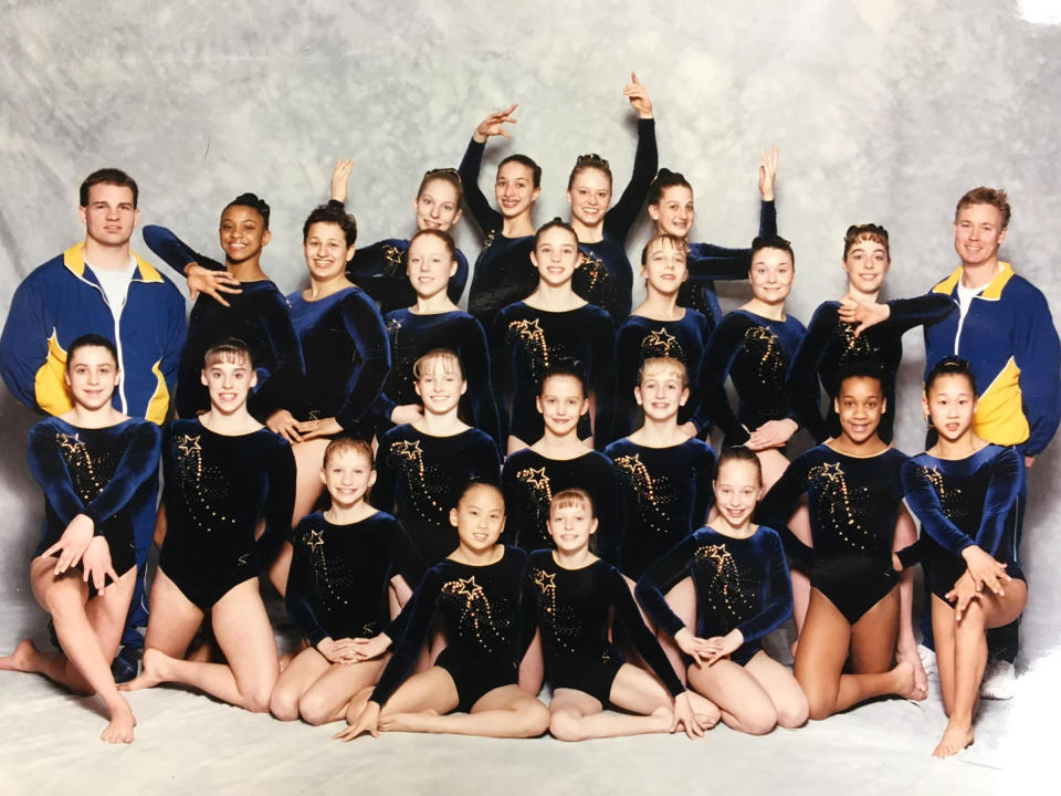 Choi, front row center, around 2000 when she was a competitive gymnast living in Kentucky.<span class="copyright">Courtesy Choi</span>