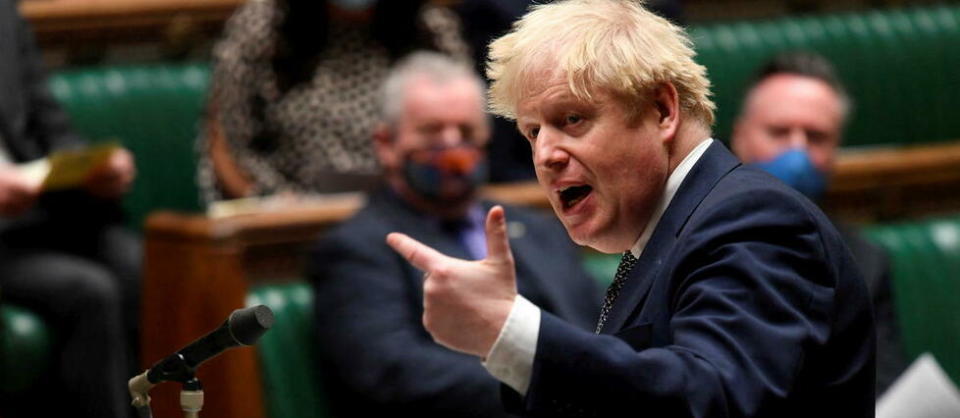 Boris Johnson devant le parlement britannique, le mardi 25 janvier 2022.
