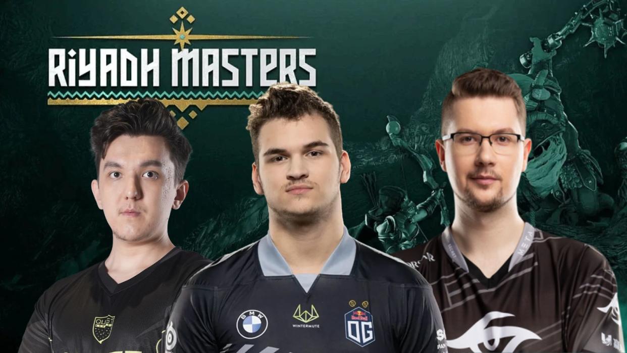 The Dota 2 Riyadh Masters 2023 Play-Ins have concluded with eight teams advancing to the Group Stage, including Western European squads Quest Esports, OG, and Team Secret. Pictured: Quest Esports TA2000, OG bzm, Team Secret Puppey. (Photos: Quest Esports, OG, Team Secret, Gamers8)