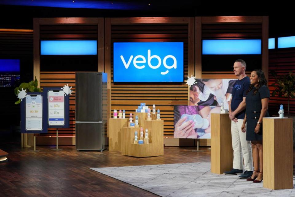 Veon and Sean Brewster pitching their business on “Shark Tank.” Christopher Willard via Disney