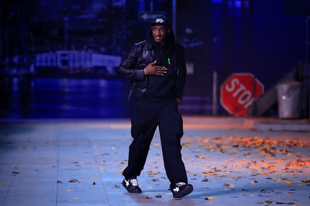 Designer Virgil Abloh appears at the end of his Fall/Winter 2019-2020 collection show for fashion house Louis Vuitton during Men's Fashion Week in Paris, France, January 17, 2019. REUTERS/Gonzalo Fuentes