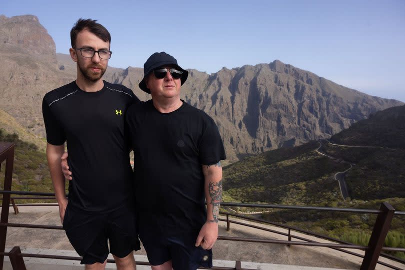 Jay Slater's brother Zak, 21 and dad Warren visit the active search area in the Parque Rural de Teno and Masca Valley