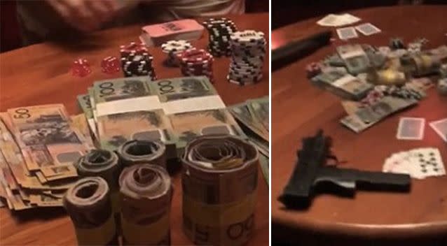 Other props for the set included poker chips and wads of cash. Photo: Instagram