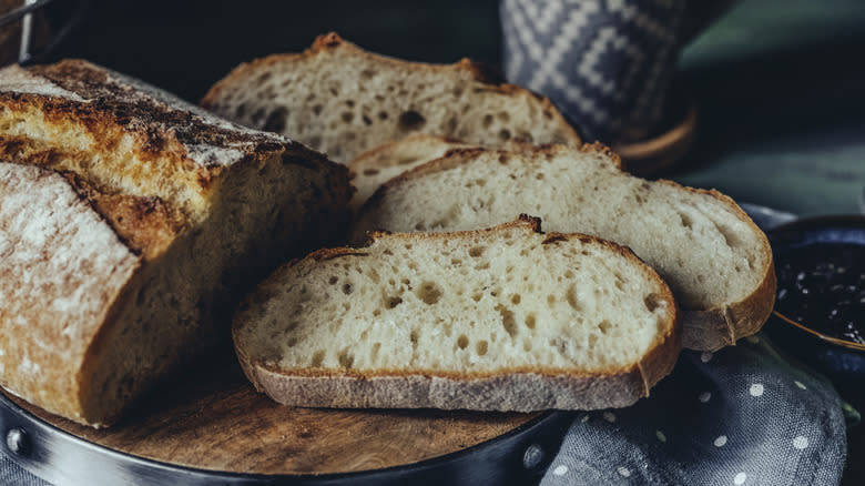 slices of sourdough from loaf