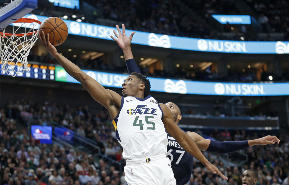 Rookie Donovan Mitchell has shown promise for the Jazz. (AP)