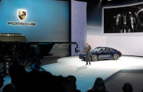 FRANKFURT AM MAIN, GERMANY - SEPTEMBER 13: CEO of Porsche AG Matthias Mueller, speaks to the media during the press days at the IAA Frankfurt Auto Show on September 13, 2011 in Frankfurt am Main, Germany. The IAA will be open to the public from September 17 through September 25.(Photo by Thorsten Wagner/Getty Images)