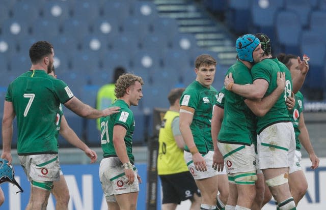 Craig Casey (second left) in action for Ireland