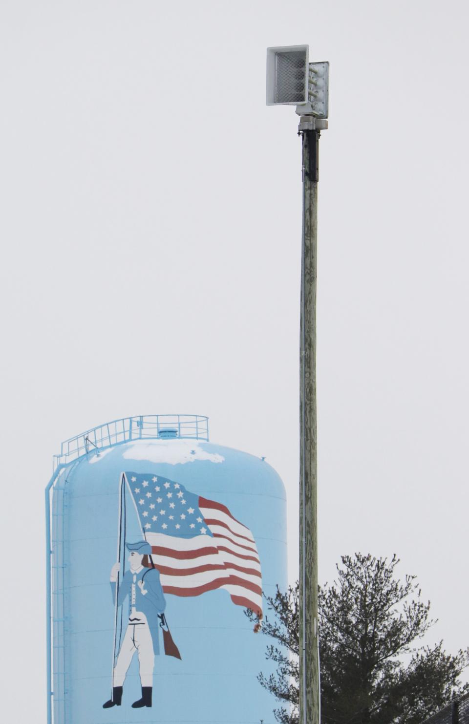 One of the current outdoor warning sirens in Owen County is located on the west side of Spencer between Owen Valley High School's baseball field and tennis courts. Owen County is adding five more outdoor warning sirens that are expected to be installed in February 2024 and operational by March 2024.