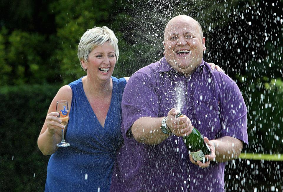 Adrian and Gillian Bayford after the £148 million win. (PA Archive/PA Images)