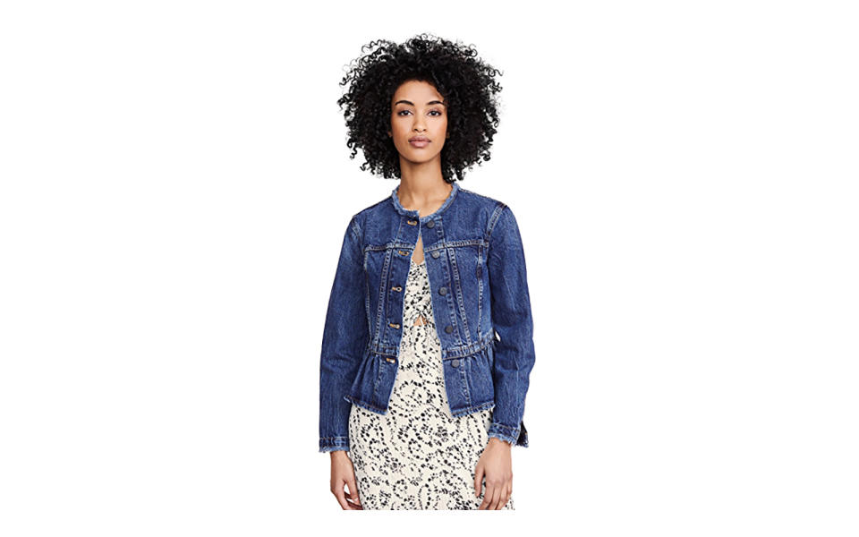 La Vie Rebecca Taylor Peplum Denim Jacket