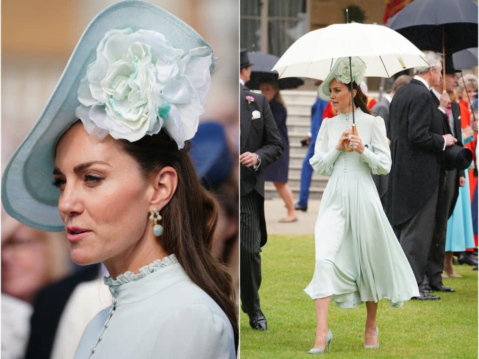 The Duchess of Cambridge wore a Philip Treacy fascinator (Getty)