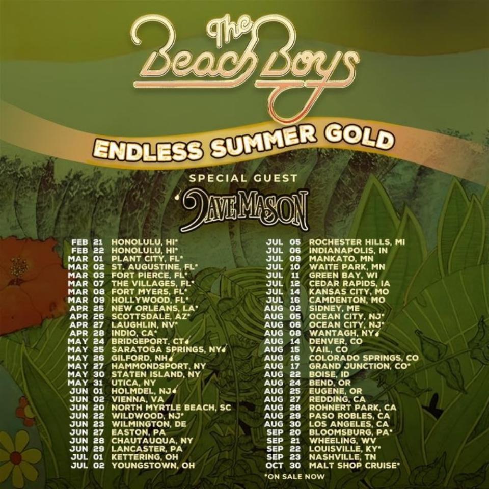 The Beach Boys 2024 US tour poster Endless Summer Gold dates tickets pre-sale on-sale