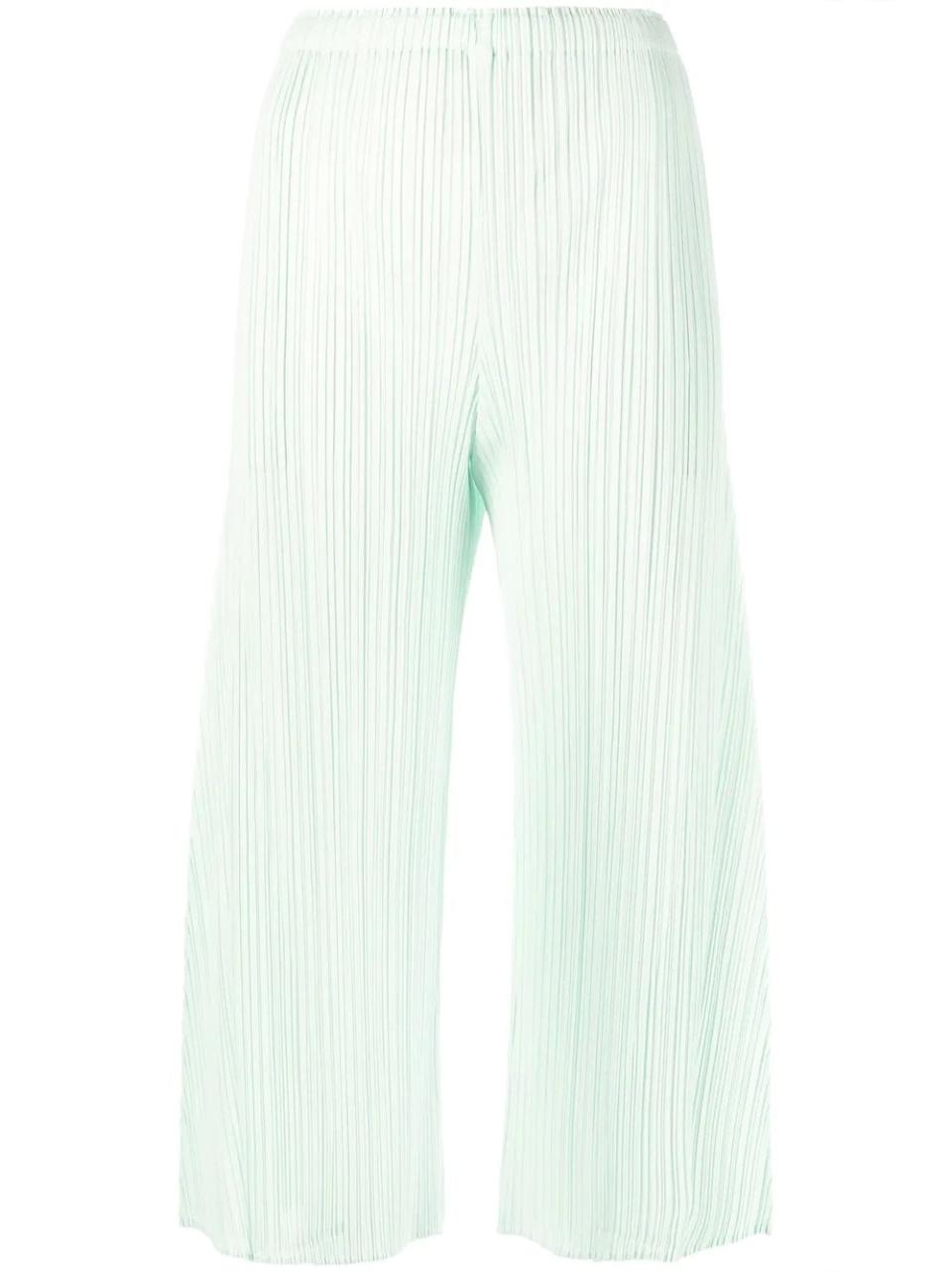 Pleats Please Issey Miyake May Plissé Cropped Trousers