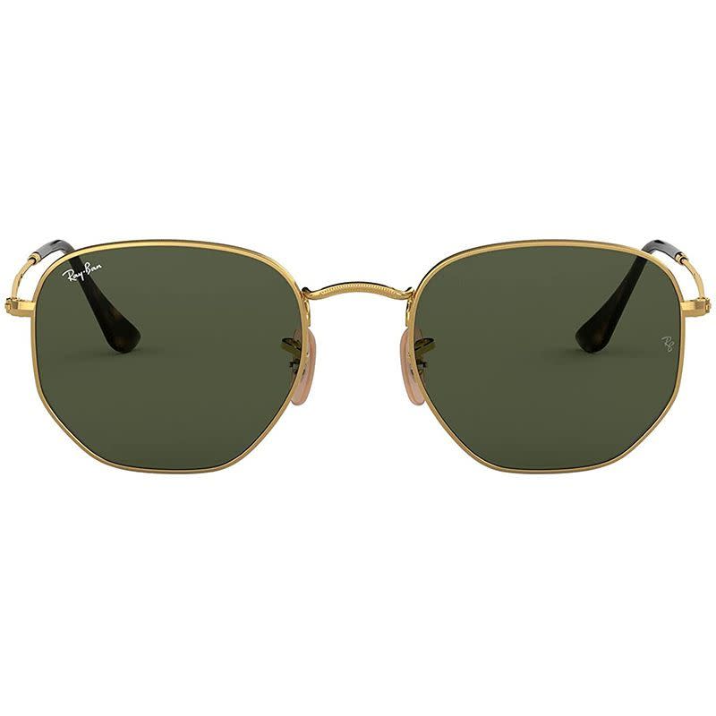 <p><strong>Ray-Ban</strong></p><p>amazon.com</p><p><strong>$112.70</strong></p><p><a href="https://www.amazon.com/dp/B01EXRUM8K?tag=syn-yahoo-20&ascsubtag=%5Bartid%7C10050.g.38337174%5Bsrc%7Cyahoo-us" rel="nofollow noopener" target="_blank" data-ylk="slk:Shop Now;elm:context_link;itc:0;sec:content-canvas" class="link ">Shop Now</a></p><p>Put your go-to cateye frames on the bench and bring in this ultra-cool hexagonal pair of shades. (I can already hear the compliments rolling in.)</p>