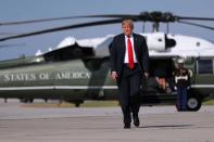 U.S. President Trump departs Green Bay Austin Straubel International Airport in Green Bay, Wisconsin