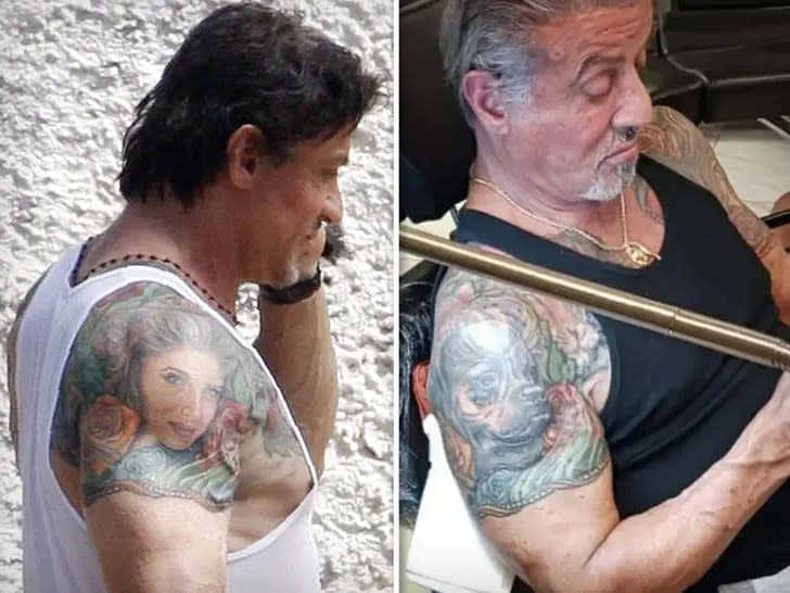 Stallone tenía un tatuaje de su mujer que reemplazó por uno de su perro.