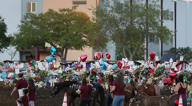 Marjory Stoneman Douglas High School students returned to school on Wednesday local time. Source: Getty Images