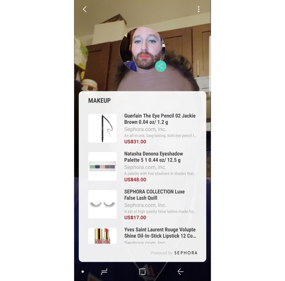 Bixby Vision Makeup makes it easy to virtually try on and then purchase makeup.