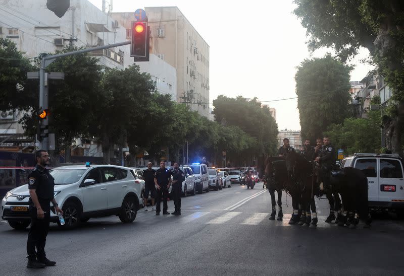 Aftermath of a suspected shooting attack in Tel Aviv