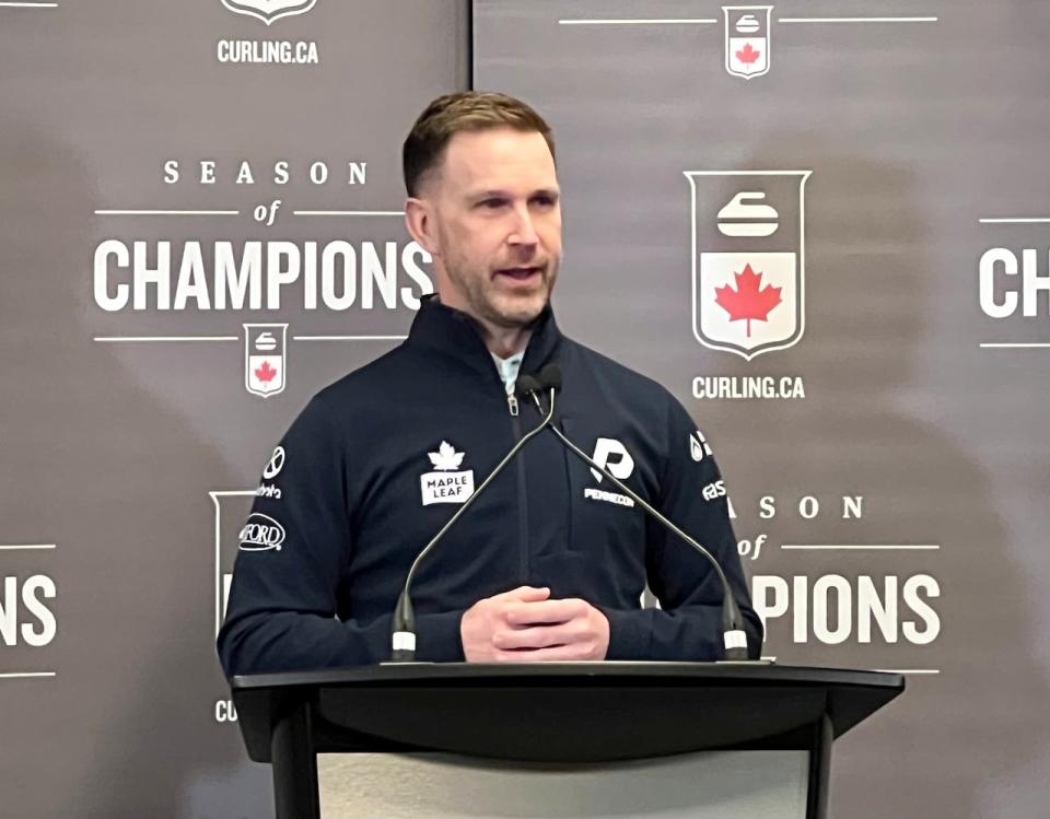 Newfoundland curler Brad Gushue attended the Curling Canada announcement on Wednesday in Halifax. 