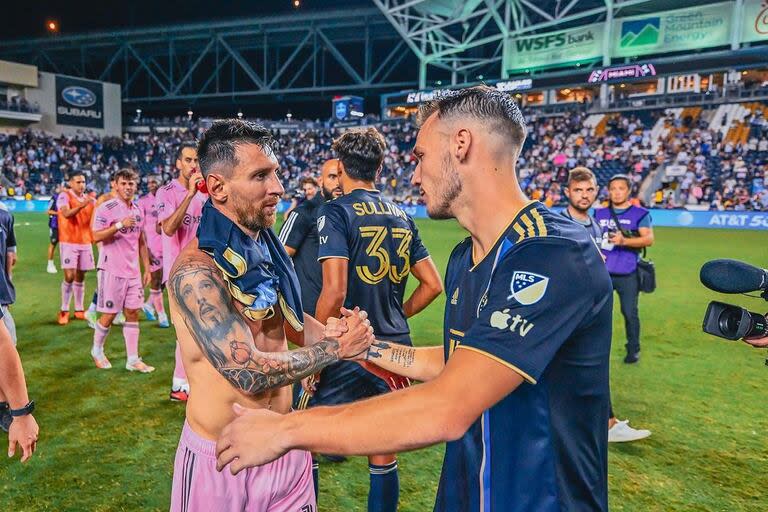 Daniel Gazdag y el encuentro con su ídolo, Lionel Messi, luego de un encuentro entre Philadelphia e Inter Miami