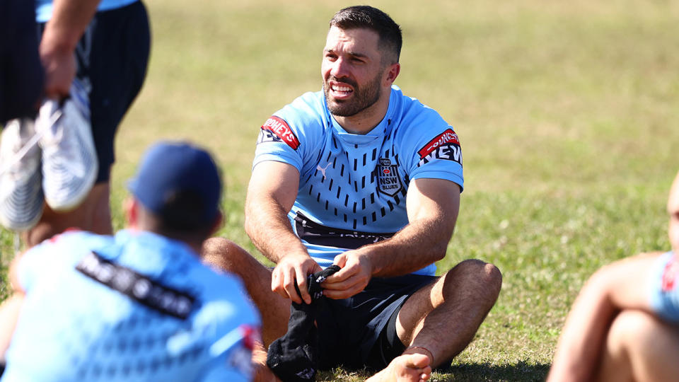 James Tedesco says he feels confident in the Blues' ability to win the Origin decider in Queensland. (Photo by Chris Hyde/Getty Images)