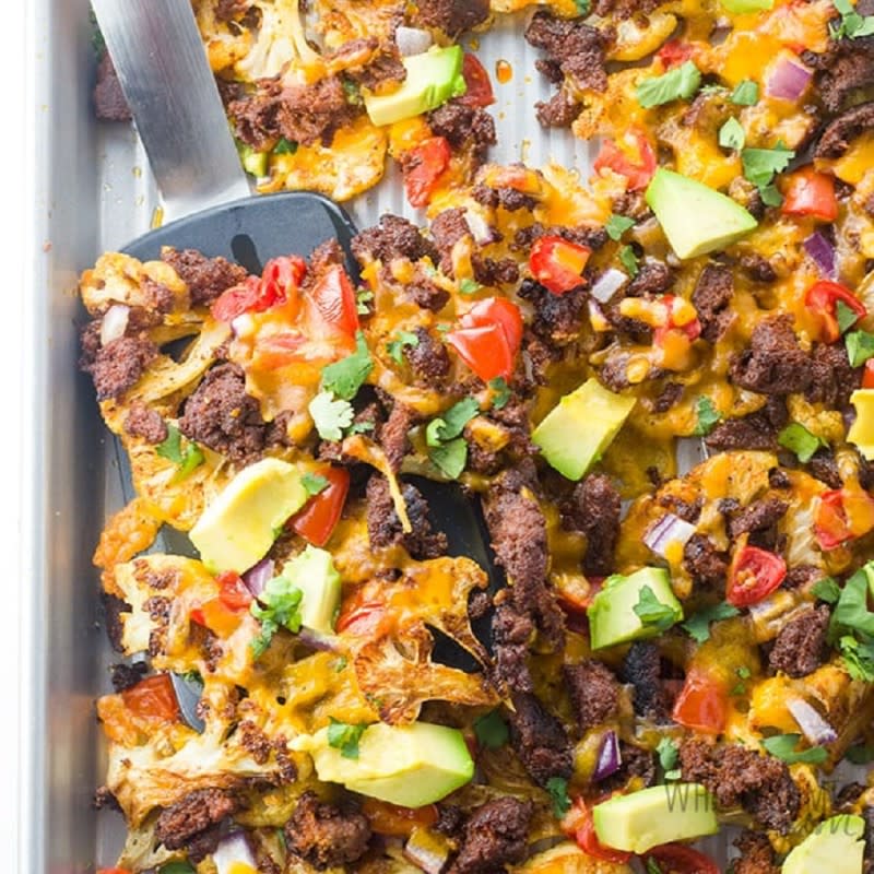 <p>Wholesome Yum</p><p>They are so easy to make, with just 15 minutes of prep and simple, common ingredients.</p><p><strong>Get the recipe: </strong><a href="https://www.wholesomeyum.com/healthy-cauliflower-nachos-recipe/" rel="nofollow noopener" target="_blank" data-ylk="slk:Healthy Cauliflower Nachos Recipe;elm:context_link;itc:0;sec:content-canvas" class="link "><strong>Healthy Cauliflower Nachos Recipe</strong></a></p>