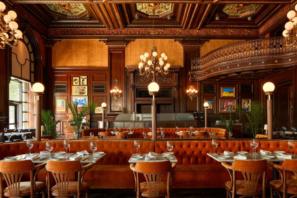 The dining room at Le Cavalier in Wilmington.