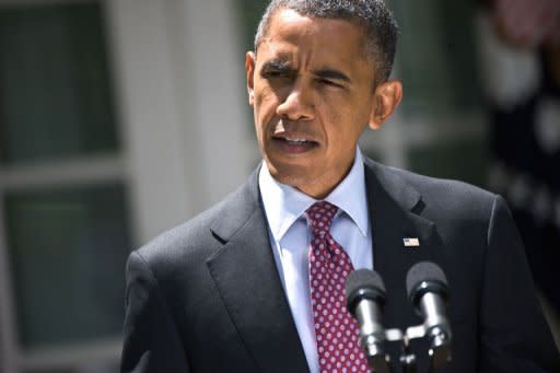 US President Barack Obama speaks during an event in the Rose Garden of the White House in Washington, DC. Obama suspended the threat of deportation against hundreds of thousands of young illegal immigrants Friday, delighting crucial Hispanic voters ahead of November's election