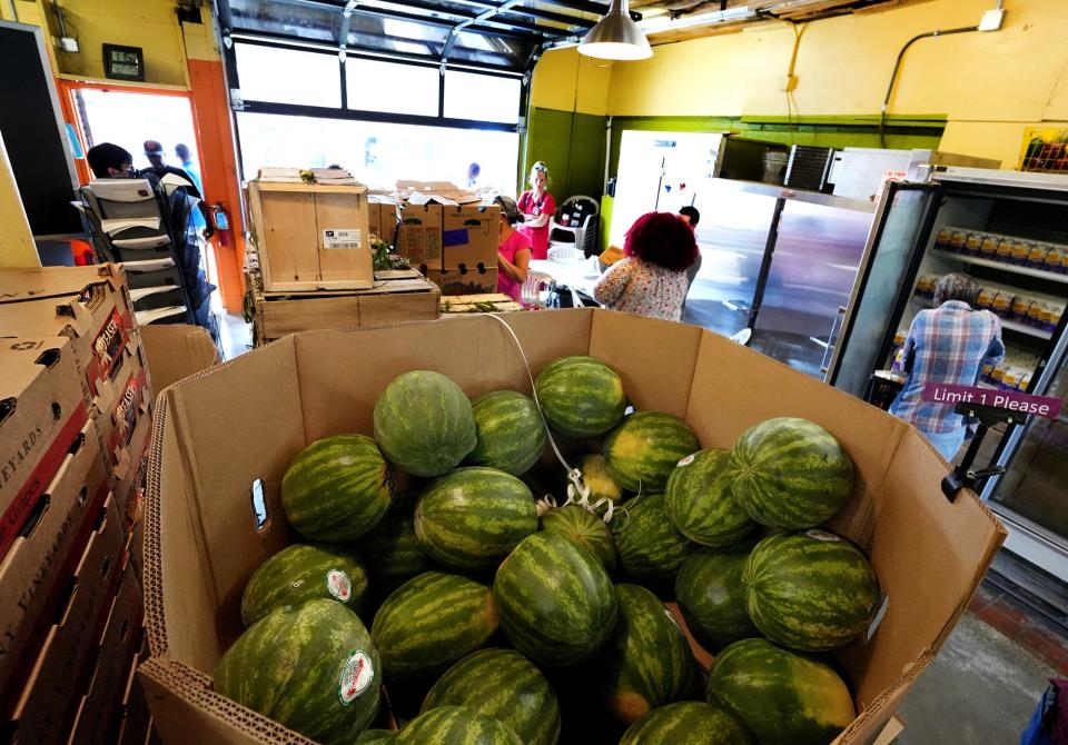 All People's Fresh Market offers a selection of watermelons June 8. The market is typically open until 4 or 5 p.m. Tuesdays through Saturdays.