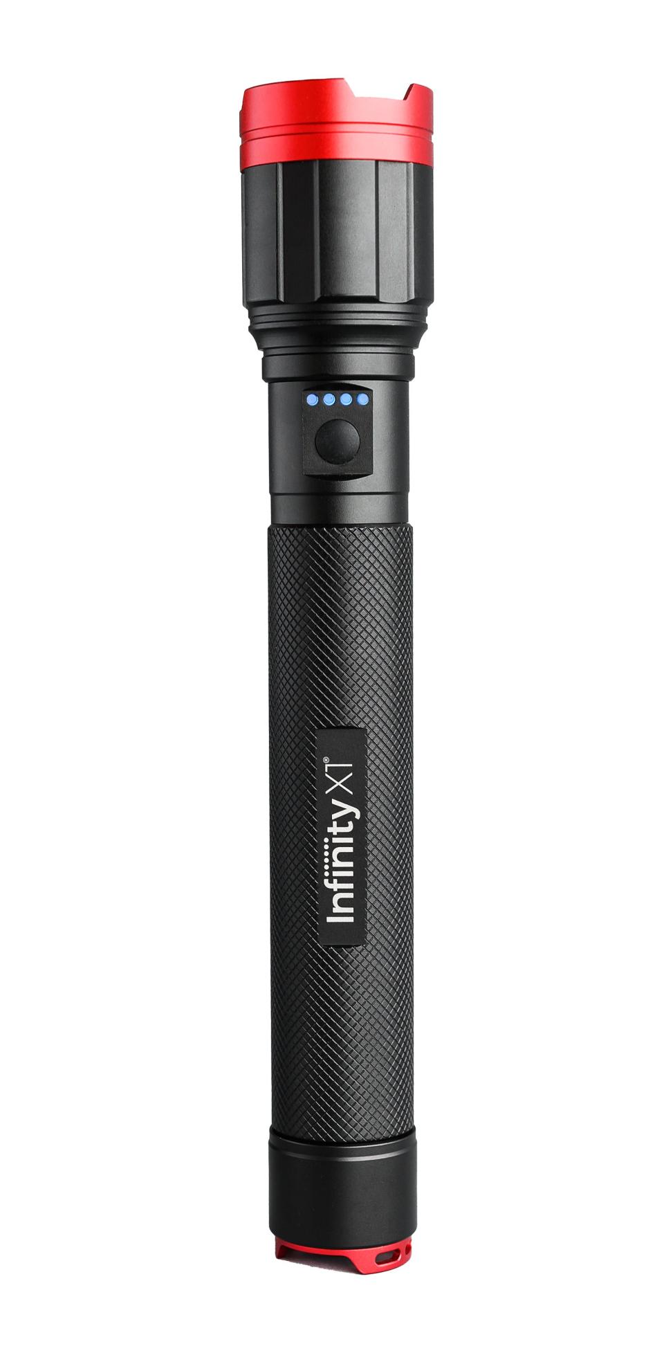 What's Hot: Infinity X1 flashlights, available in a range of sizes and outputs, have a dual core – one is a rechargeable battery (which can also be used to charge other devices) and the other holds disposable batteries.