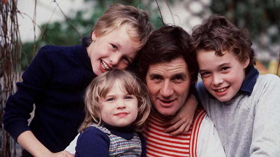 Michael Palin with his three children, William, Rachel and Thomas in 1980