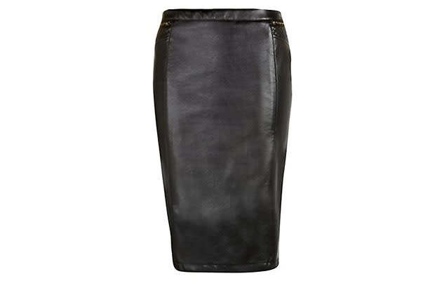 <a href="http://www.newlook.com/shop/womens/skirts/black-leather-look-quilted-panel-pencil-skirt_283940501" rel="nofollow noopener" target="_blank" data-ylk="slk:Black Leather-Look Quilted Panel Pencil Skirt;elm:context_link;itc:0;sec:content-canvas" class="link ">Black Leather-Look Quilted Panel Pencil Skirt</a>, £19.99