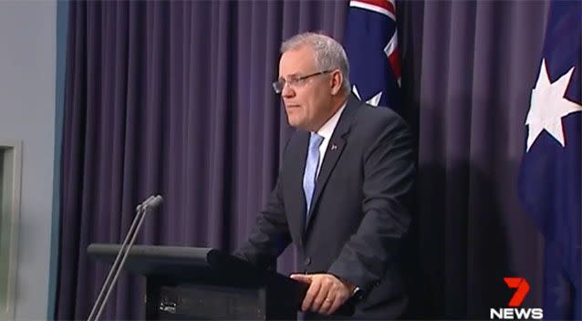 Treasurer Scott Morrison said if welfare cuts were blocked by the Senate, the government would fe forced to either increase taxes or increase debt. Picture: 7 News