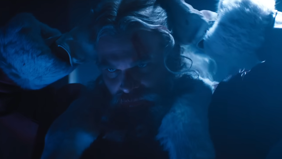 David Harbour as Santa Claus in Violent Night.
