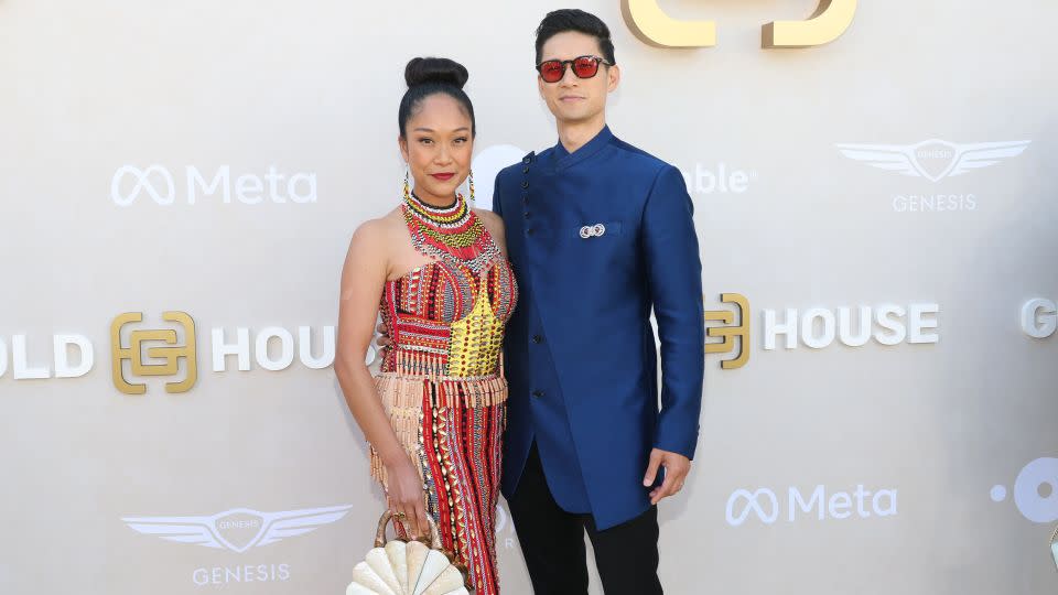 From left to right, Shelby Rabara and Harry Shum Jr. attend the Gold Gala. - Monica Schipper/Getty Images