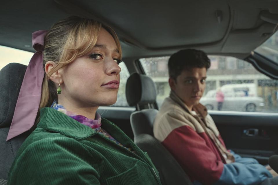 Aimee Lou Wood as Aimee and Asa Butterfield as Otis in Sex Education Season 4.