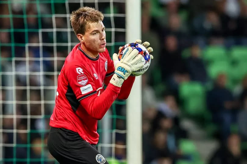 Liverpool goalkeeper Jakub Ojrzynski in action for FC Den Bosch